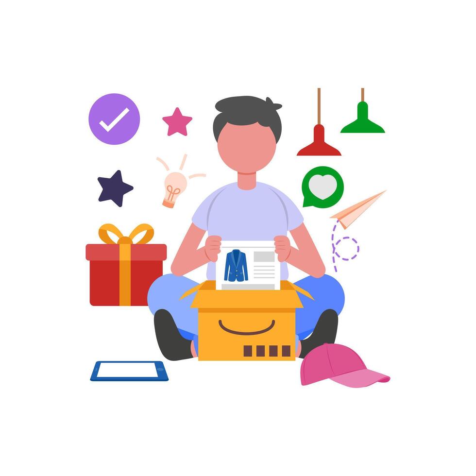 Exciting Package Opening Experience vector
