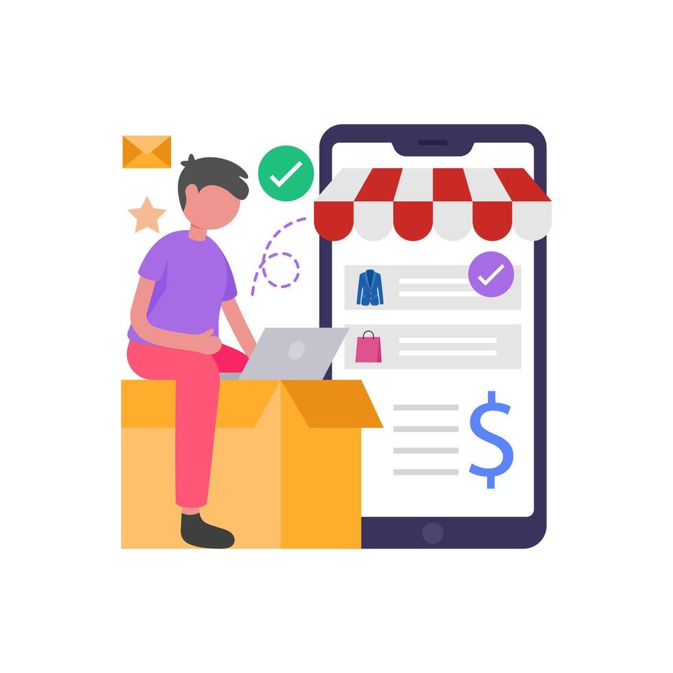 Digital Shopping Transaction vector