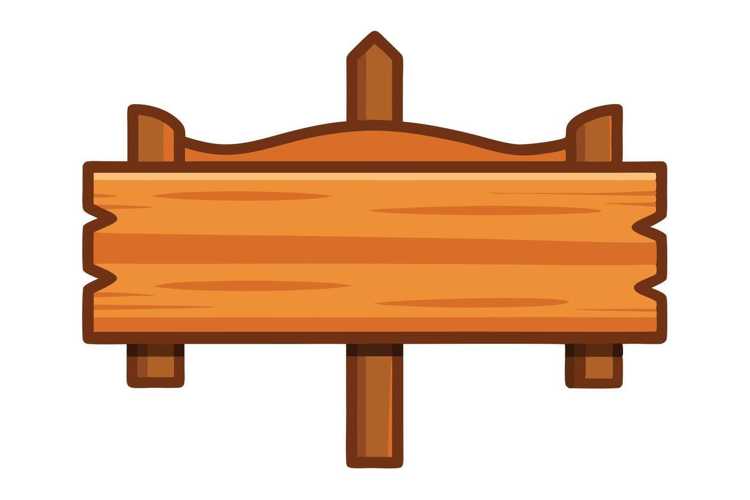 Rustic Wooden Signboard Cartoon Icon with Transparent Background in Detailed Style vector
