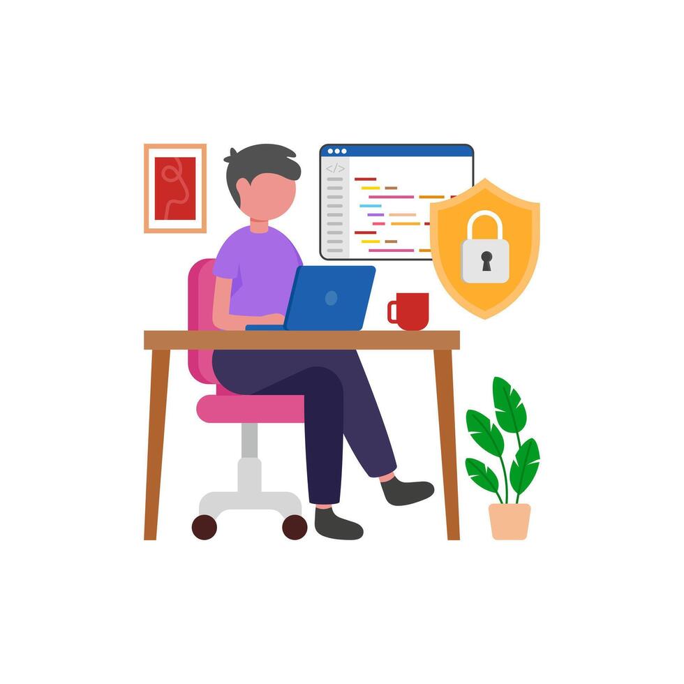 Digital Protection Infrastructure System vector