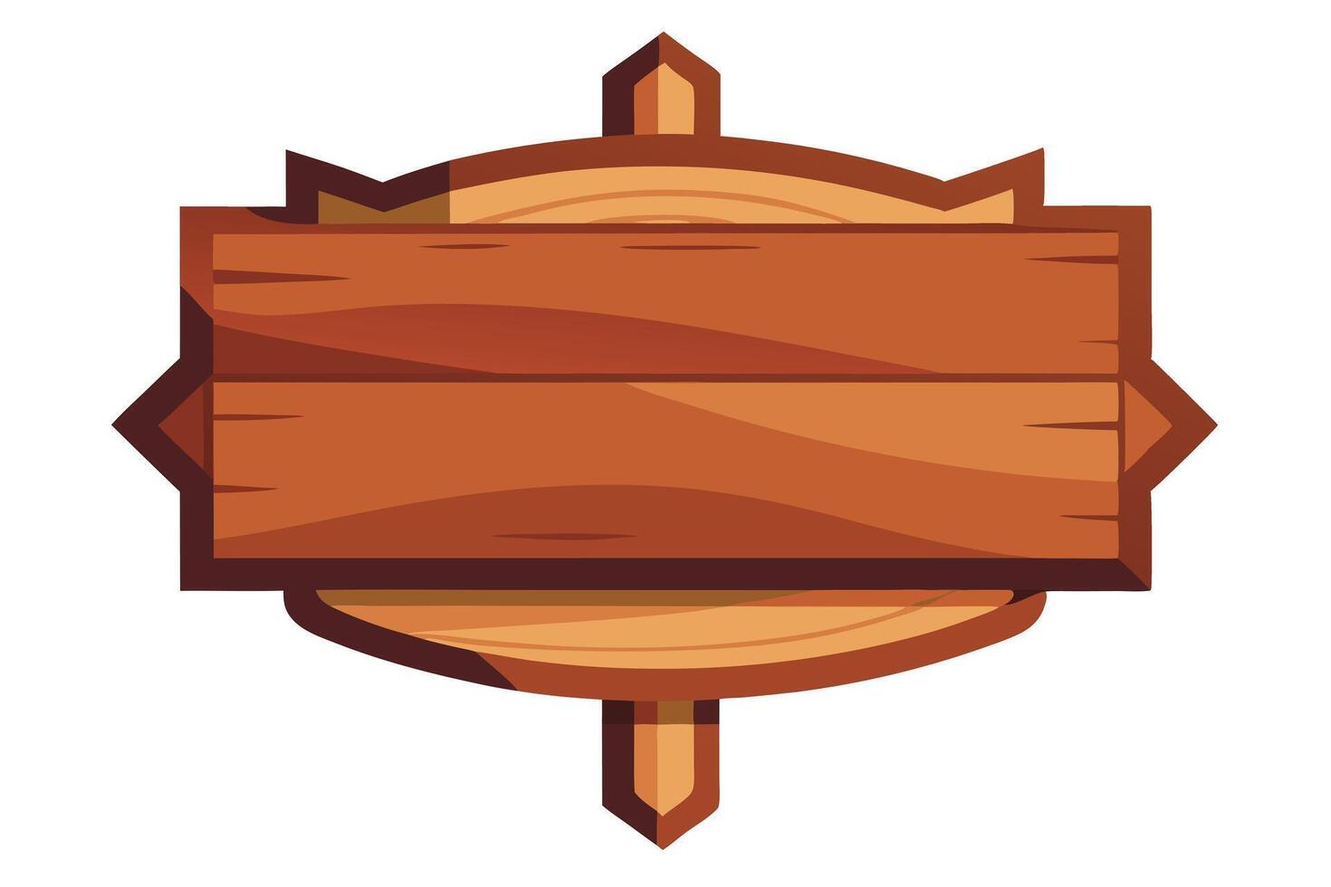 Cartoon Wooden Signpost with Transparent Background and Detailed Wood Grain Texture vector