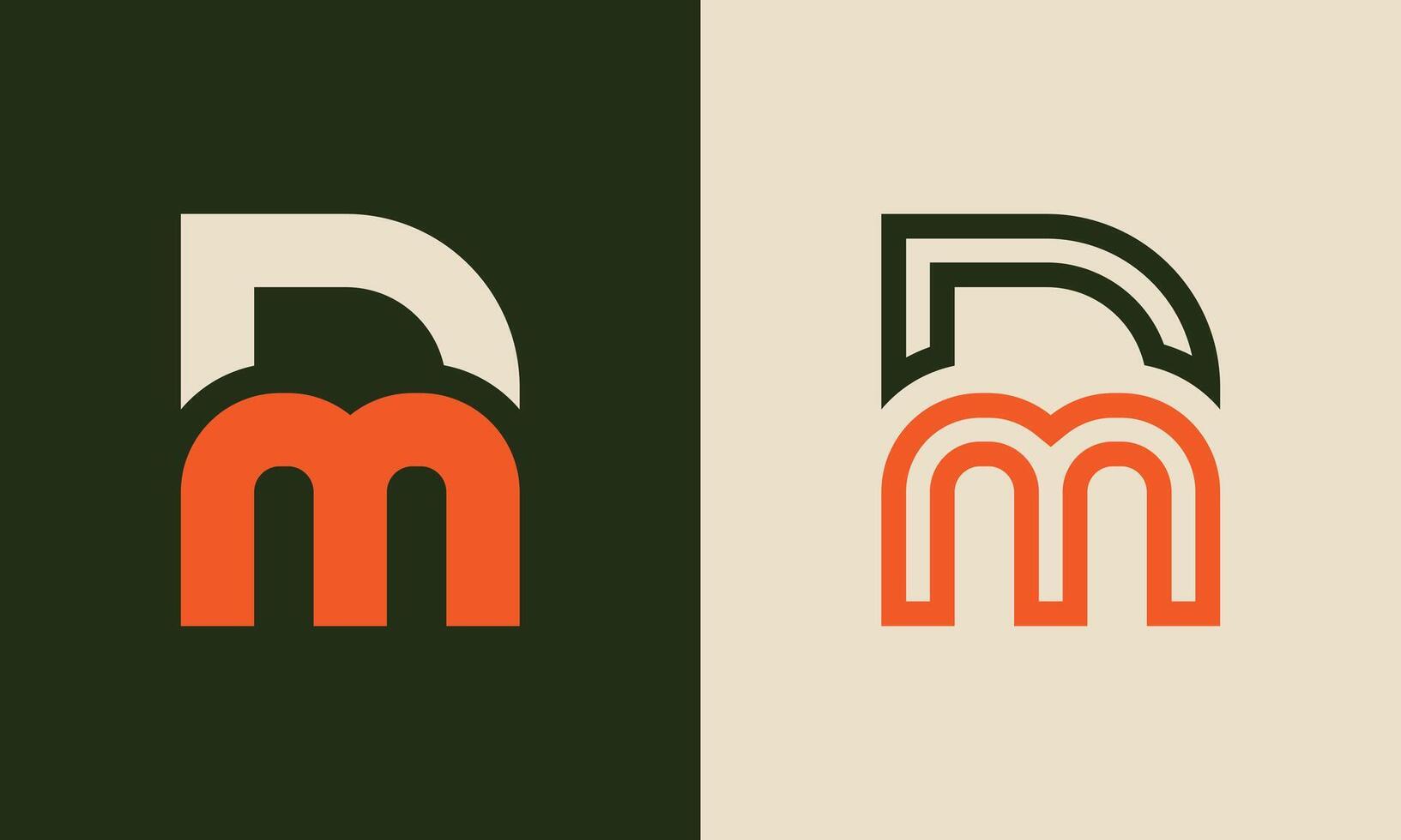 DM monogram logo design vector