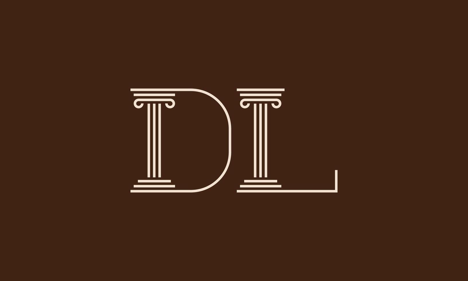 DL pillar monogram logo design vector