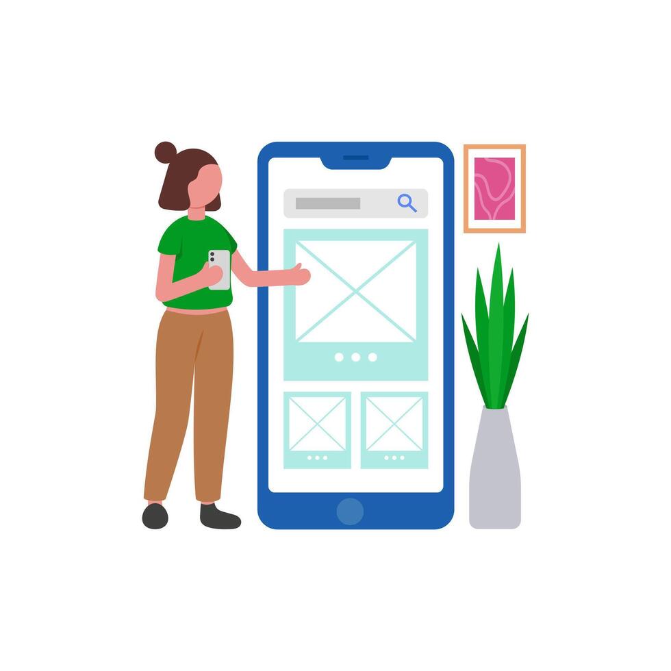 Smartphone Layout Blueprint vector