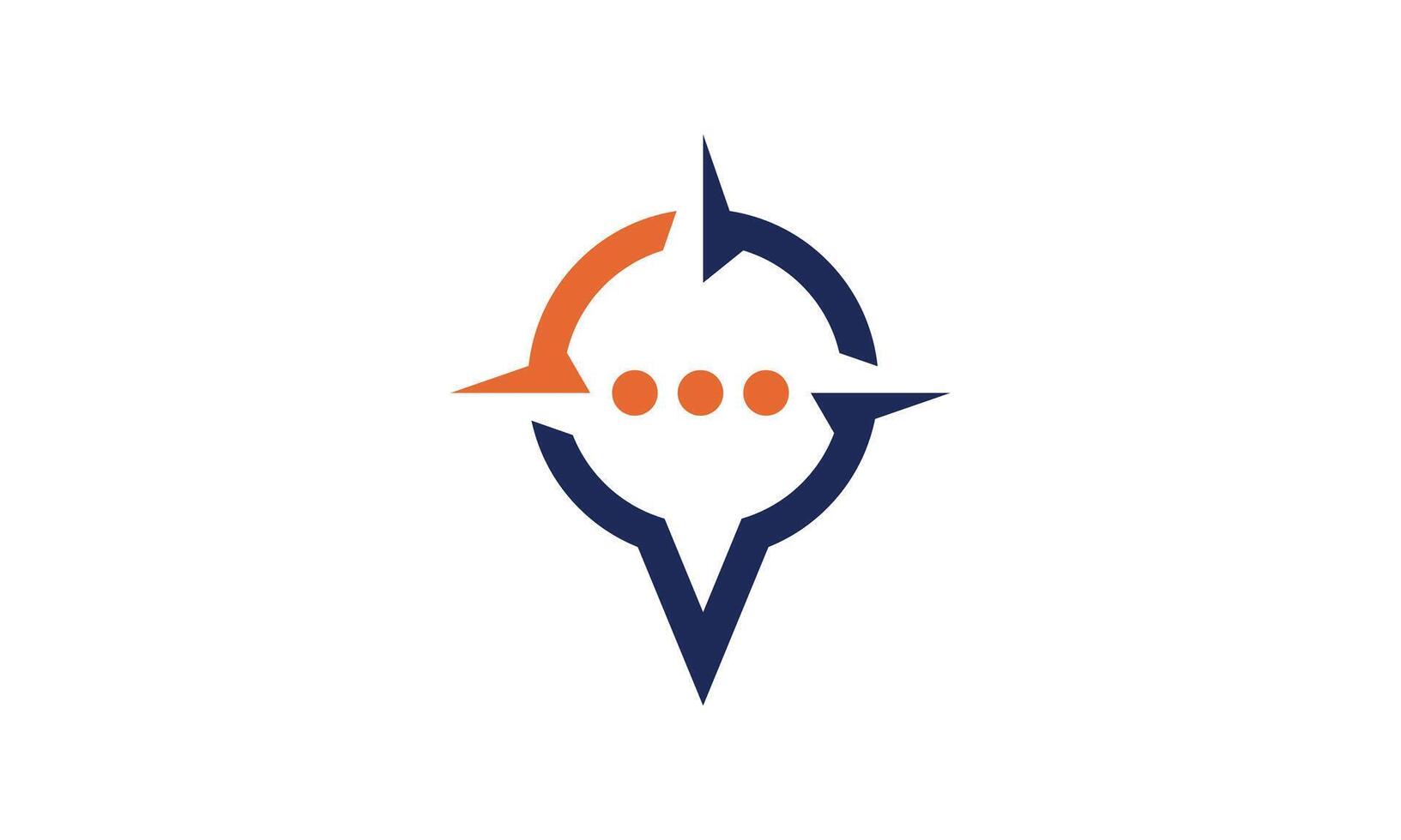 Chat Compass minimalistic logo vector
