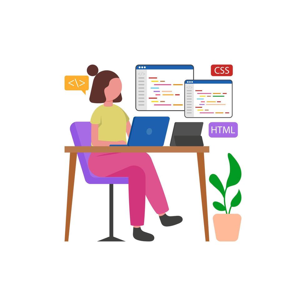 Female Software Developer vector