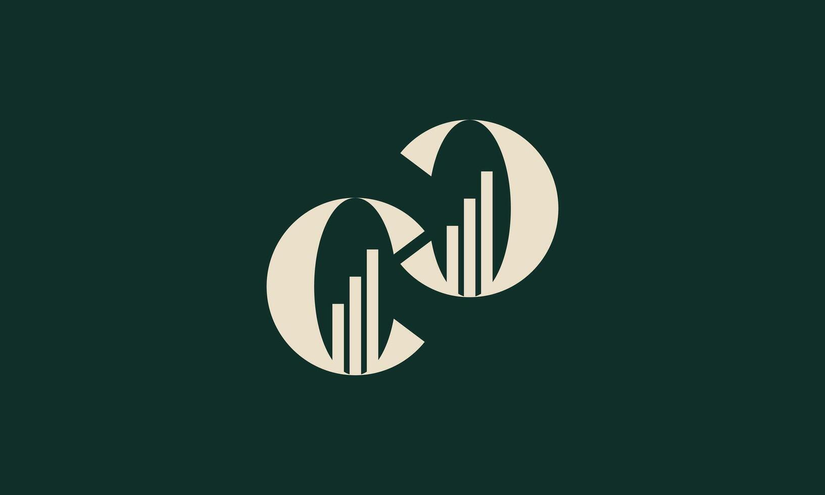 CC chart monogram logo design vector