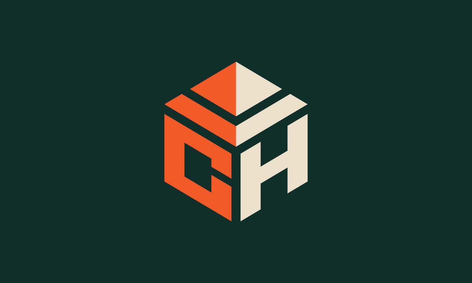 CH house monogram logo design vector