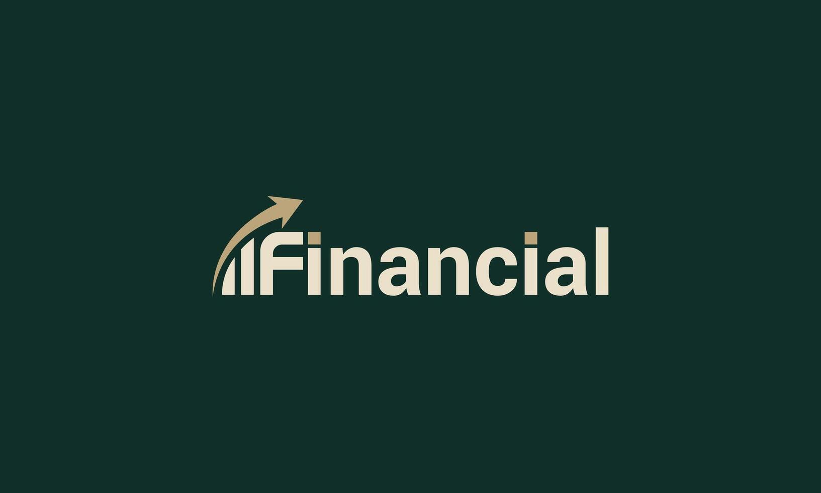 Financial growth typographic one word logo design vector