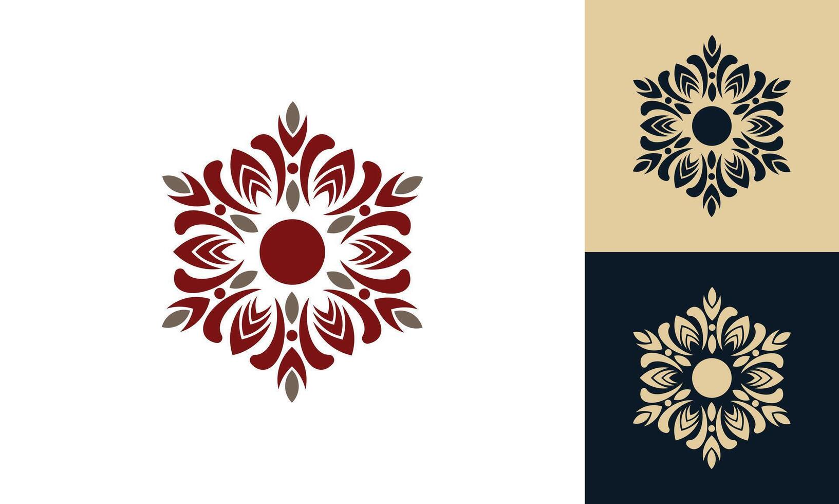 Flower mandala effect logo design vector