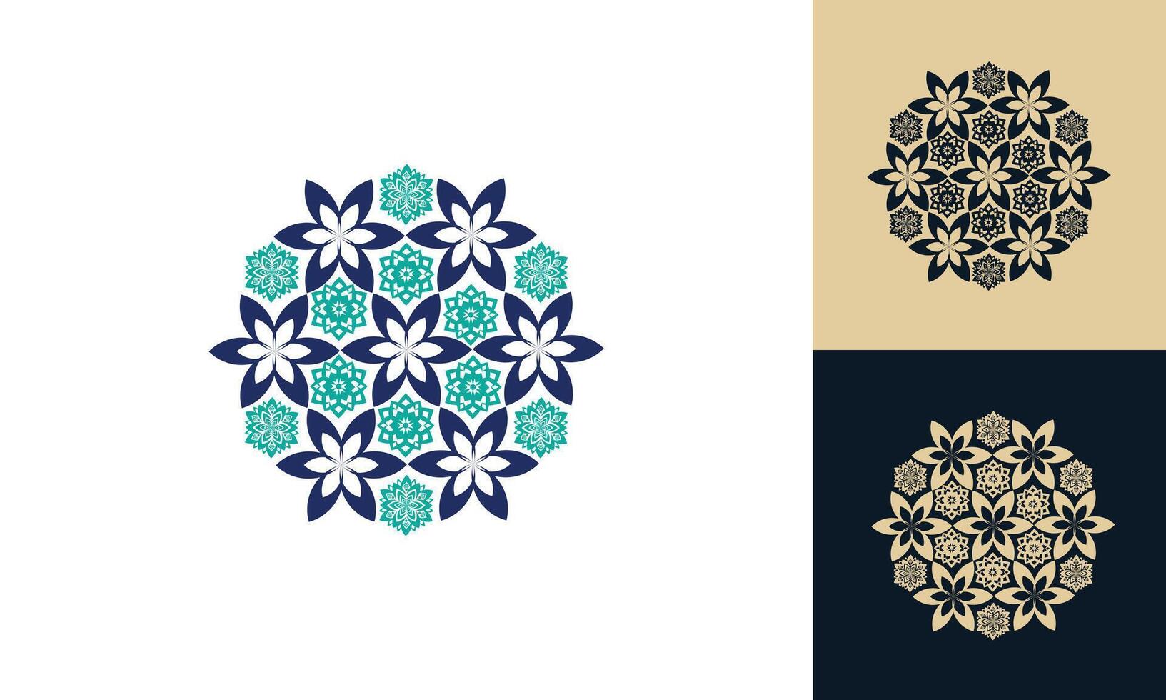 Colorful Flower mandala effect logo design vector