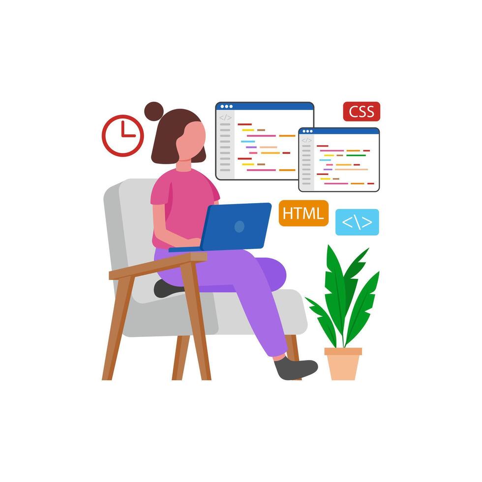 Remote Coding Workstation vector