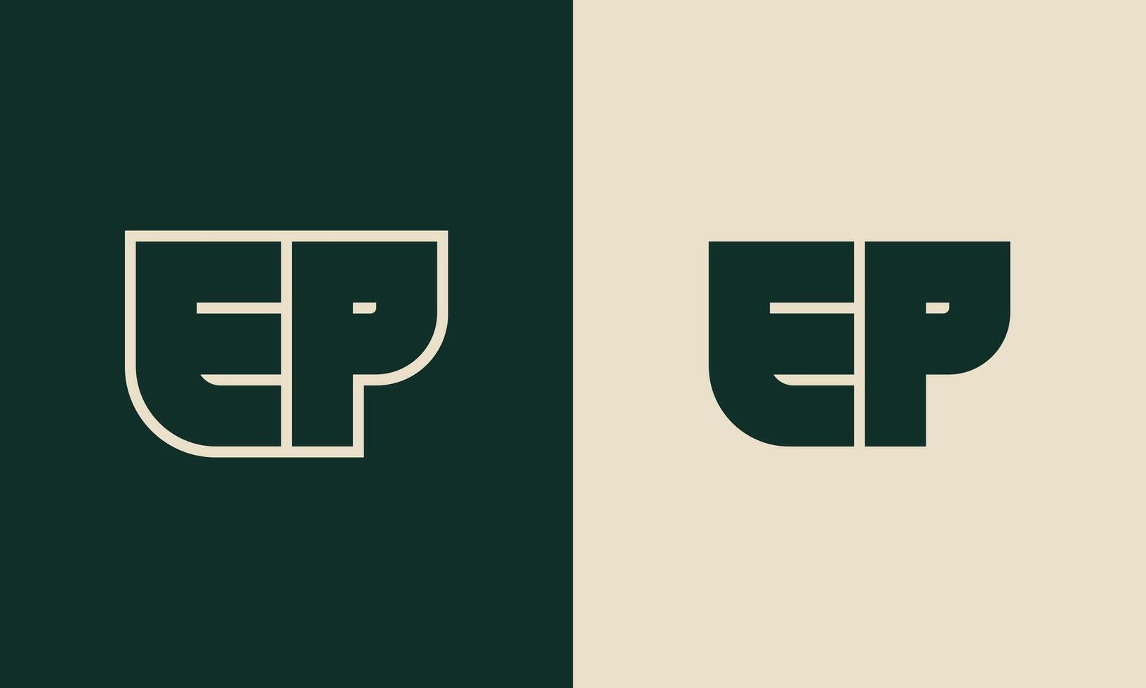 EP monogram artistic logo design vector
