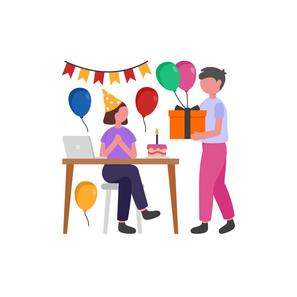 Colleagues Birthday Celebration Event vector