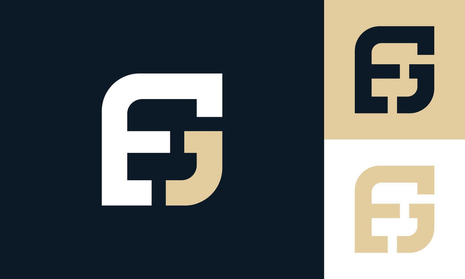 EG or EJ monogram logo design vector