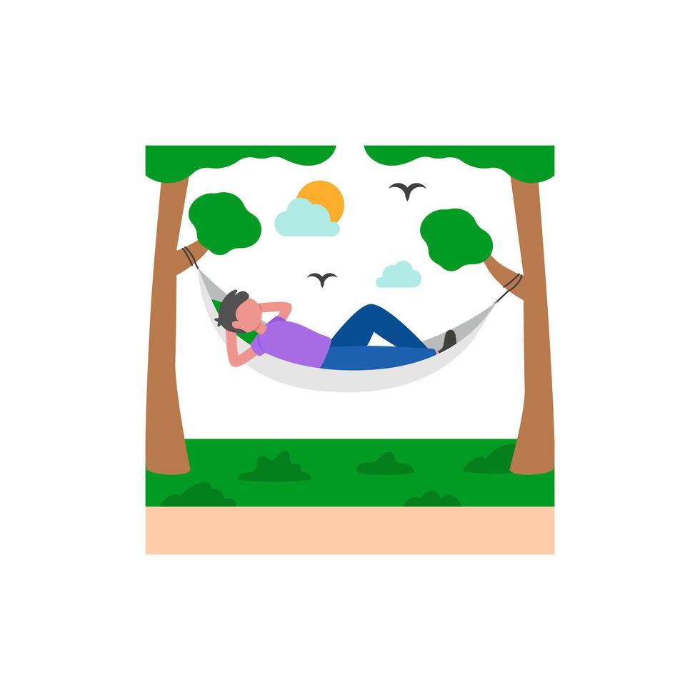 Peaceful Hammock Relaxation Time vector