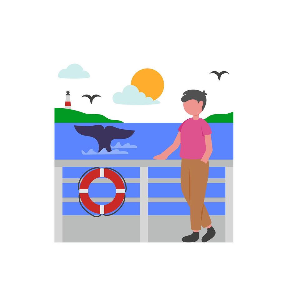 Ocean Cruise Vacation Experience vector