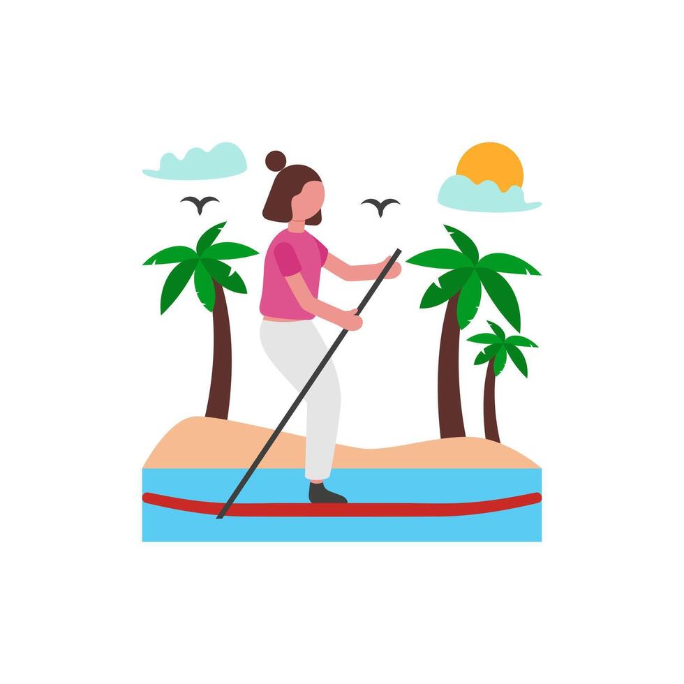 Stand Up Paddleboarding Adventure vector