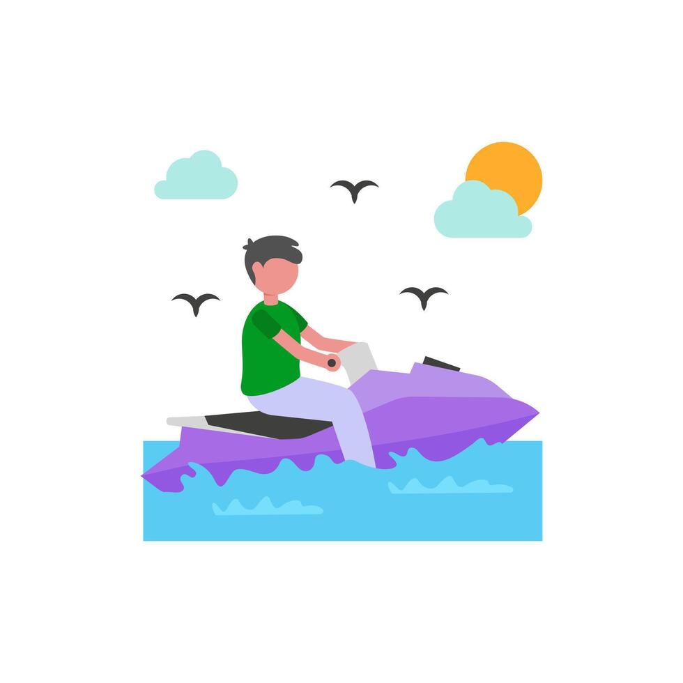 Exciting Jet Skiing Activity vector