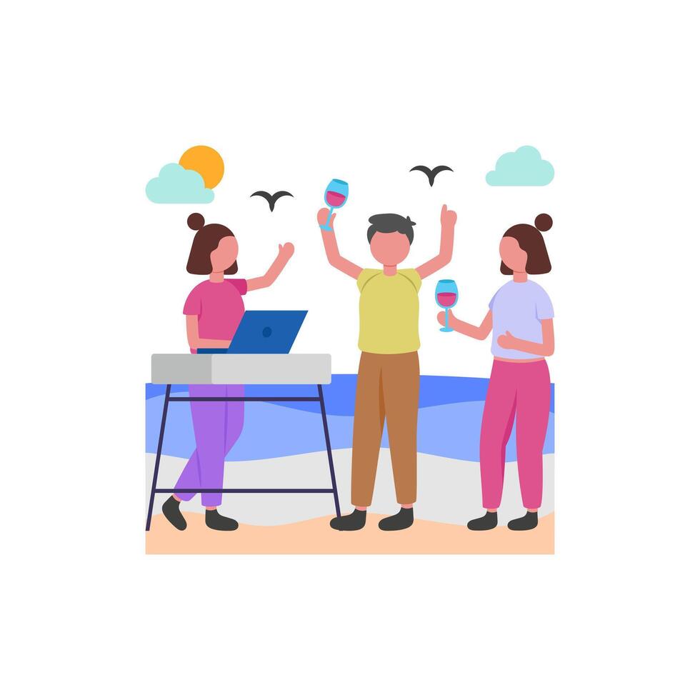 Lively Beachside Celebration Event vector