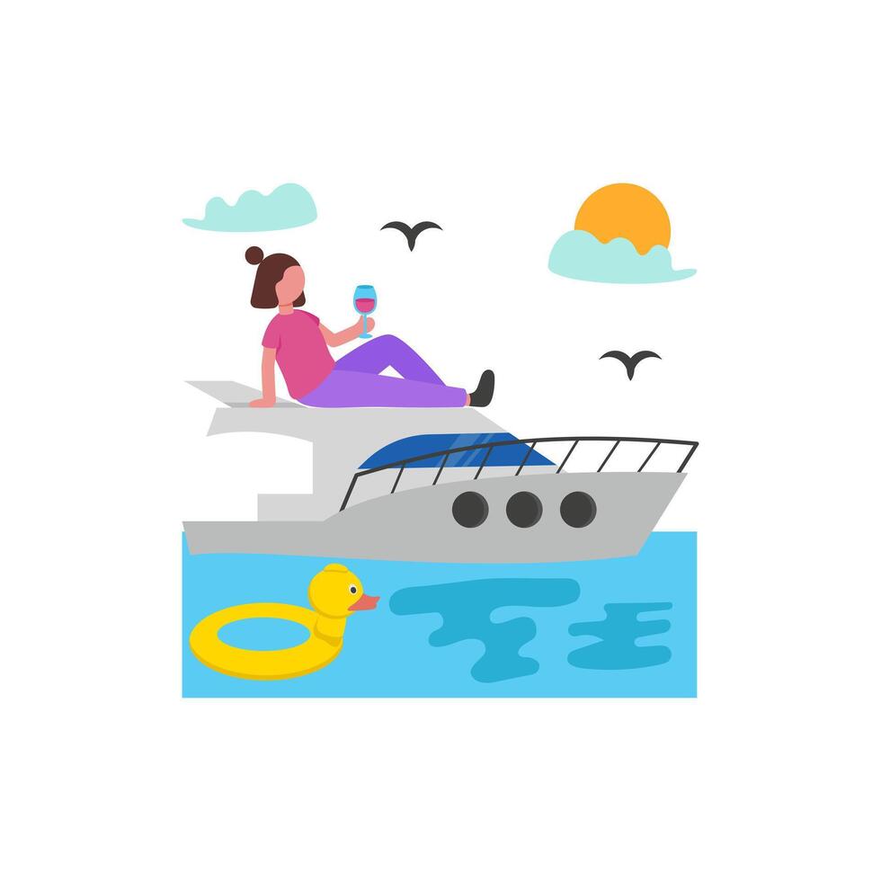 Luxury Yacht Celebration Event vector