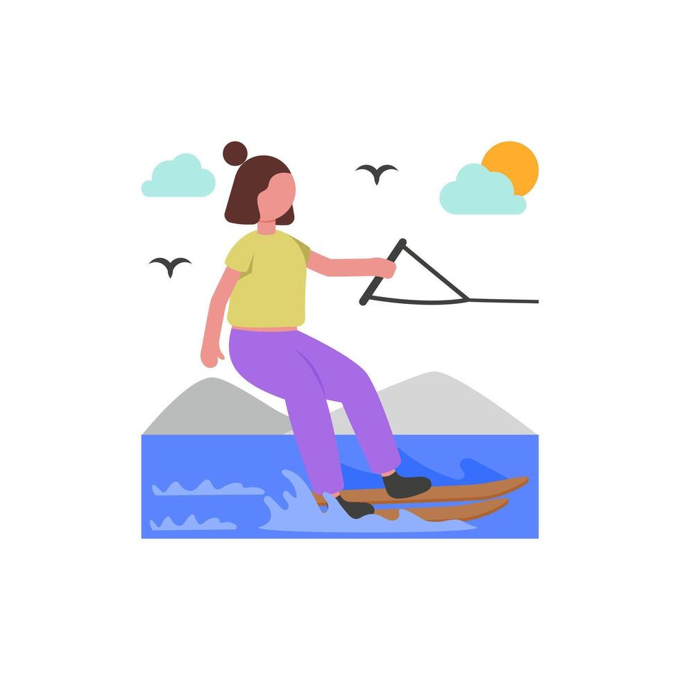 Thrilling Water Skiing Adventure vector