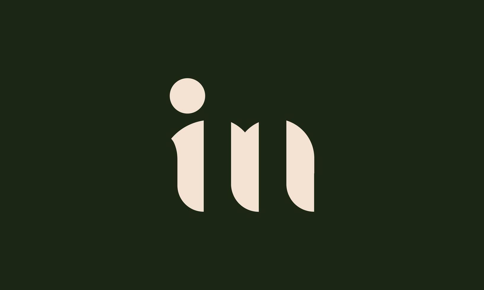 im or in monogram logo design vector