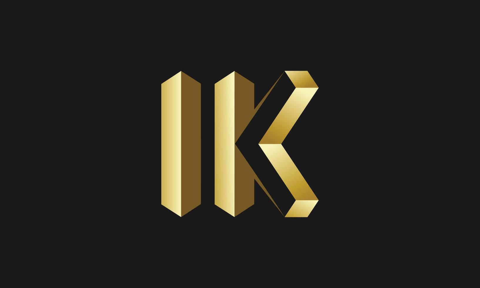 IK 3D monogram logo design vector