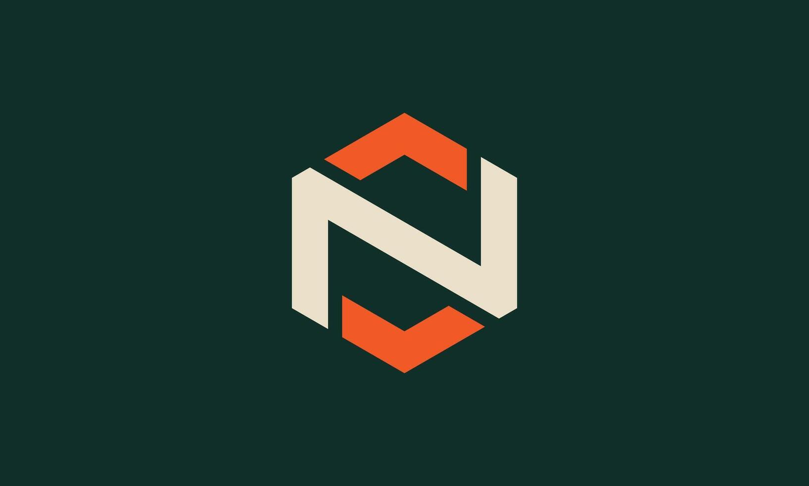 Sharp letter N monogram logo design vector