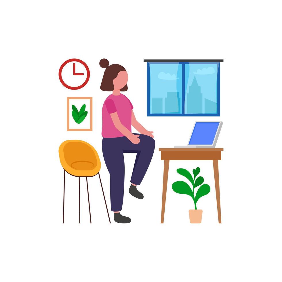 Office Desk Stretch Routine vector