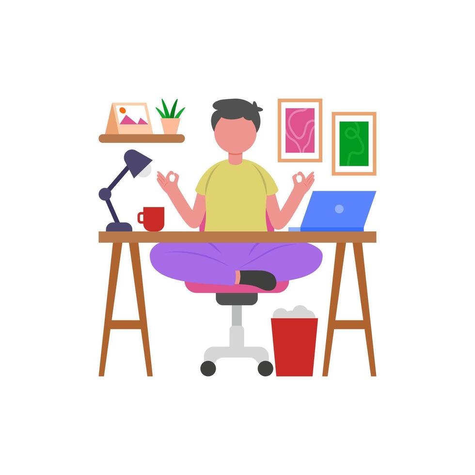 Mindful Work Break Meditation vector