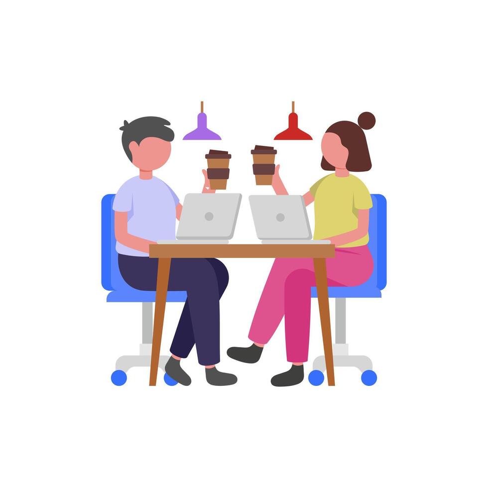 Collaborative Workplace Team Member vector