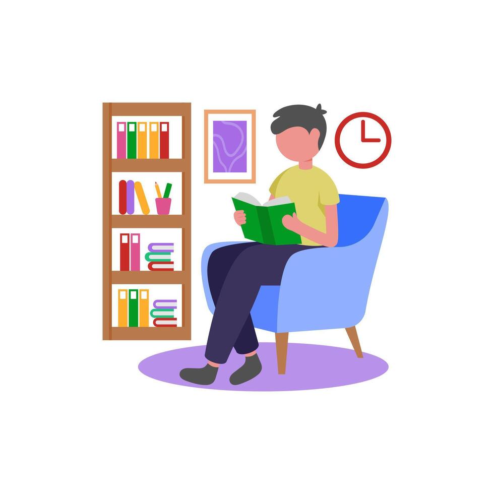 Focused Educational Reading Time vector