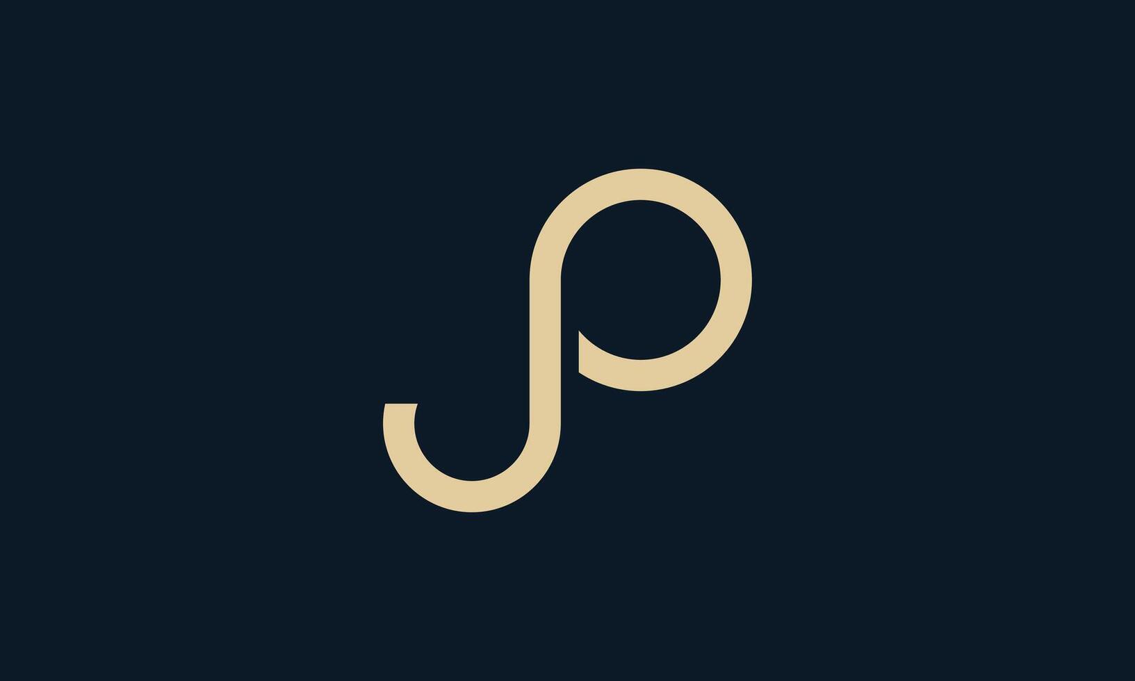 JP minimalistic monogram logo design vector