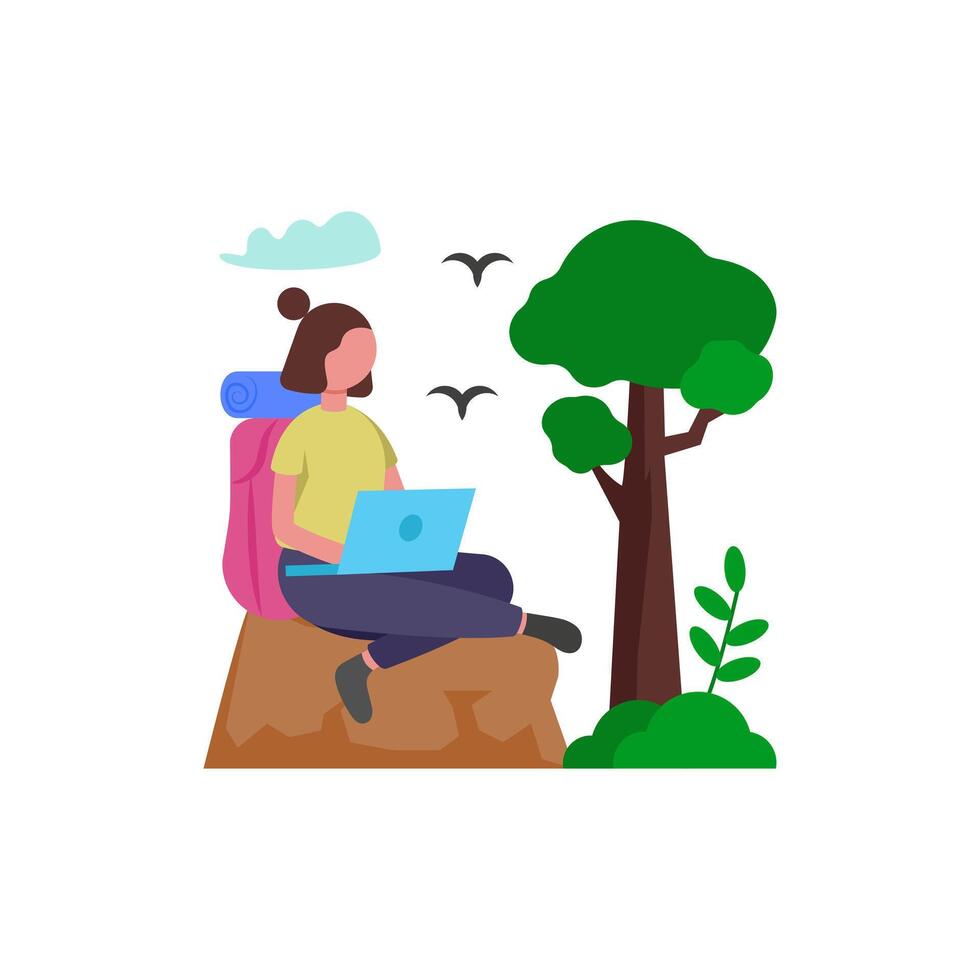 Flexible Remote Work Setup vector