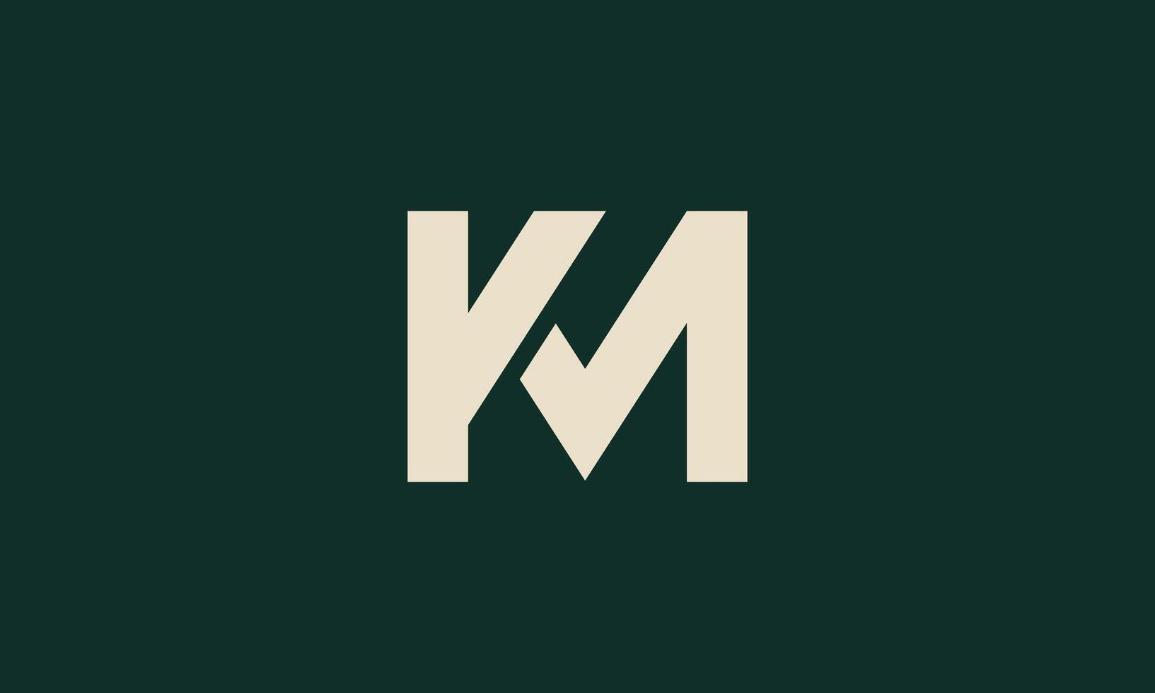 KM monogram logo design vector