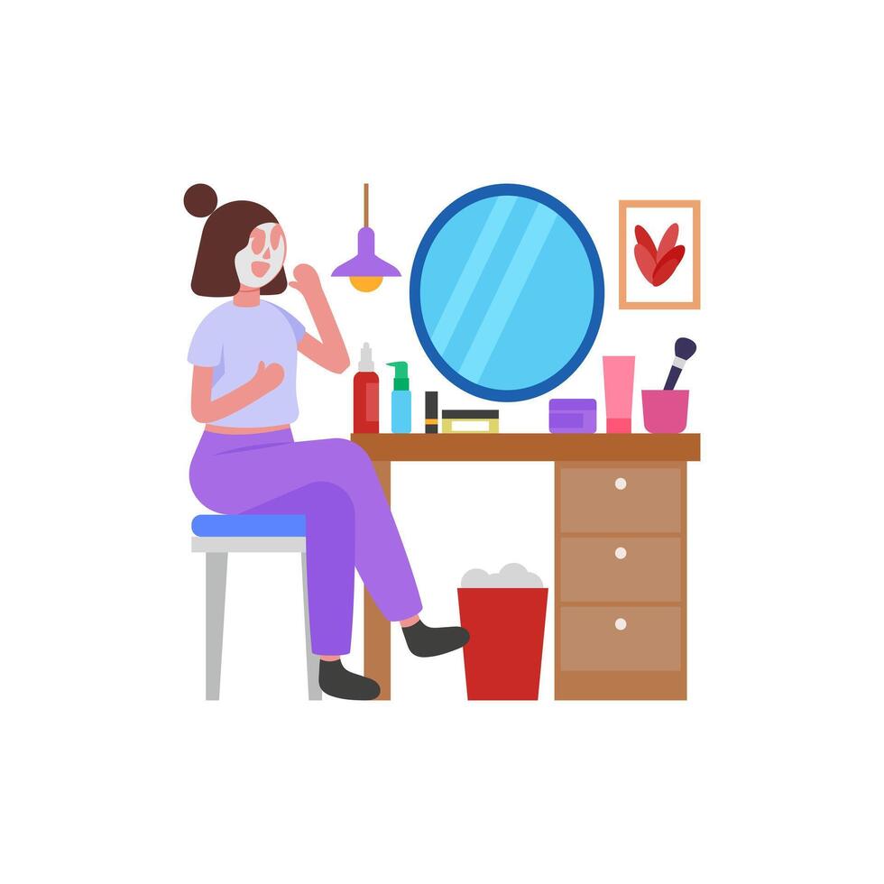 Late Bedside Work Setup vector