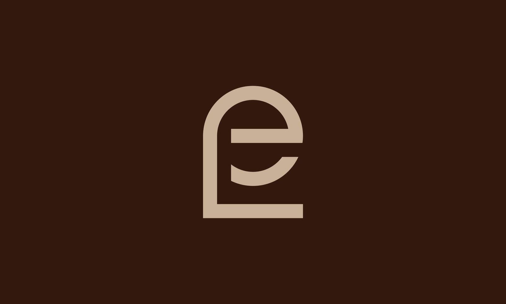 Le or eL moongram logo design vector