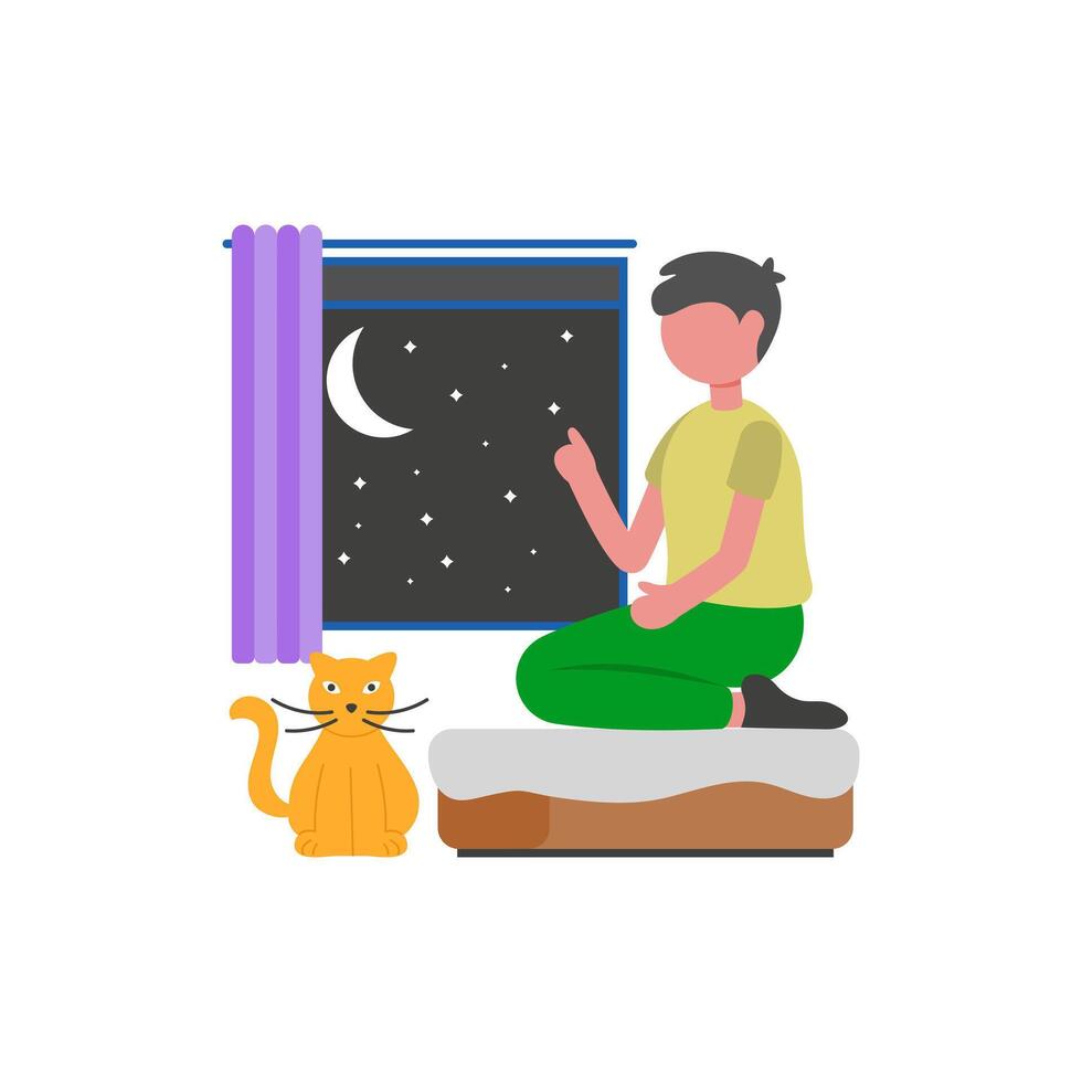 Relaxing Star Counting Activity vector