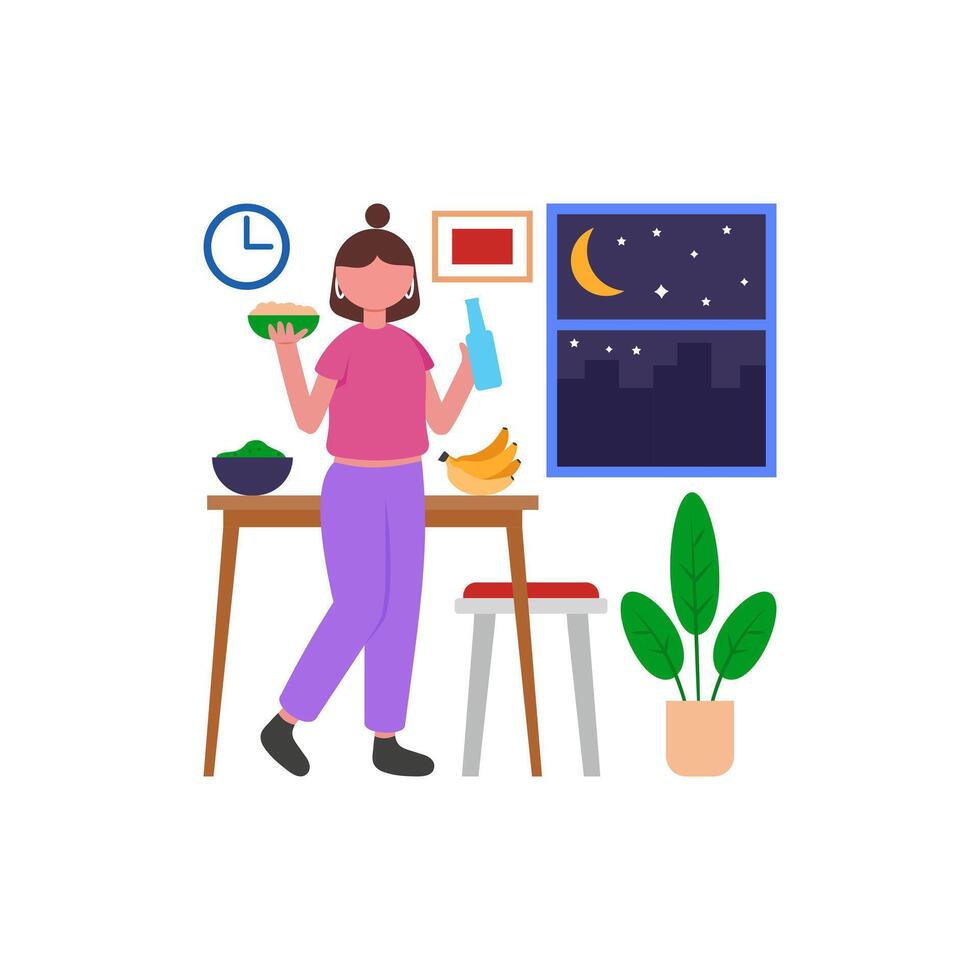 Midnight Snacking Habits vector