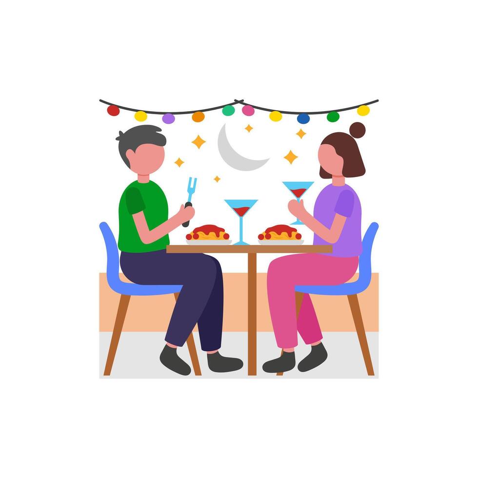 Al Fresco Evening Dining vector