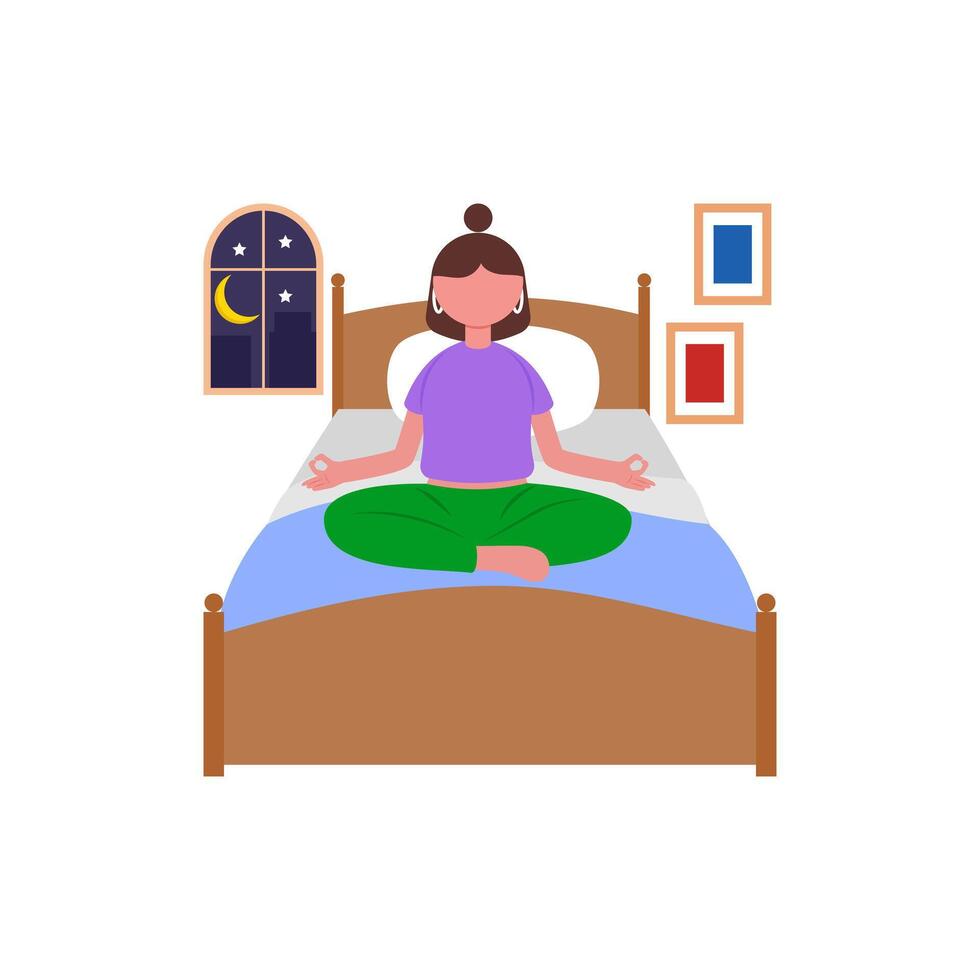 Calming Night Meditation Practice vector