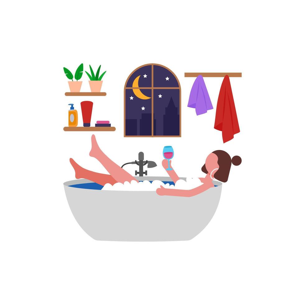 Soothing Evening Bath Time vector