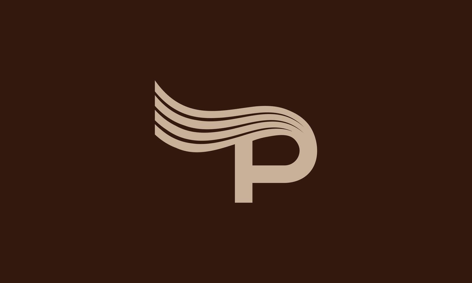 Letter P cape monogram logo design vector