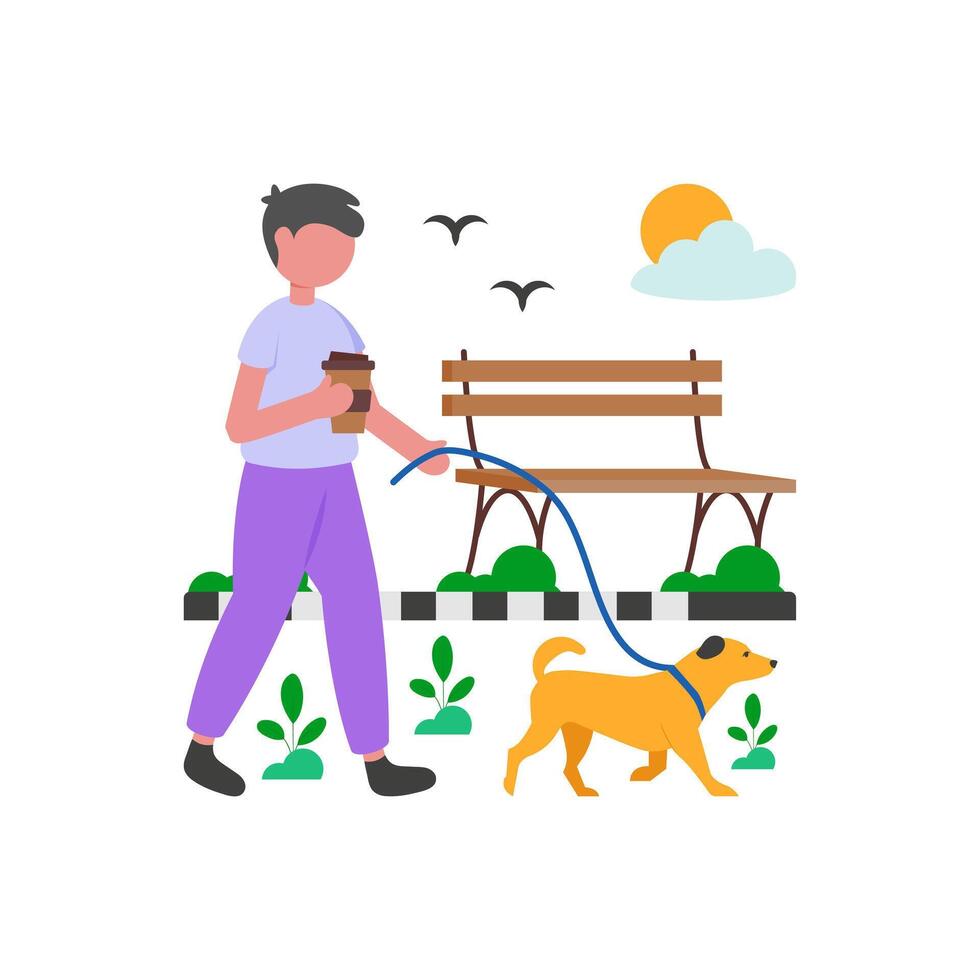 Midday Work Break Walk vector