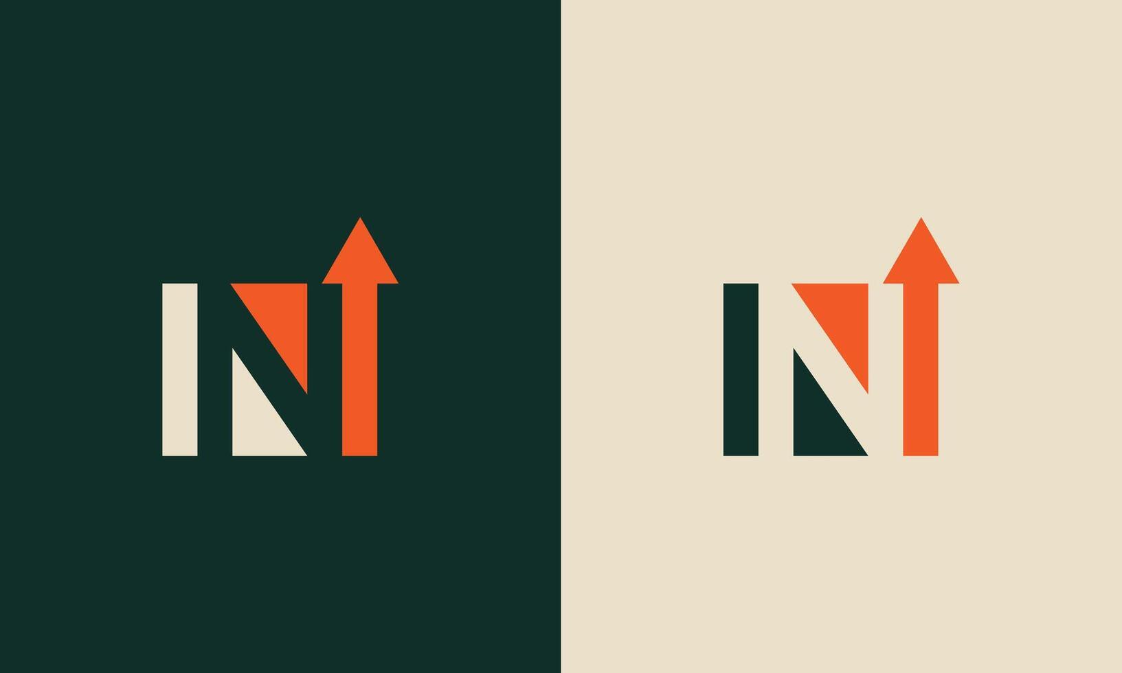 Letter N up north creative monogram logo vector