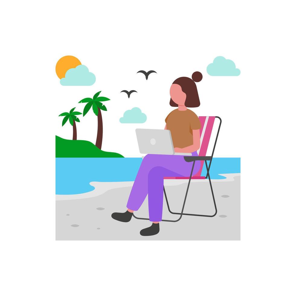 Location Independent Digital Workstyle vector