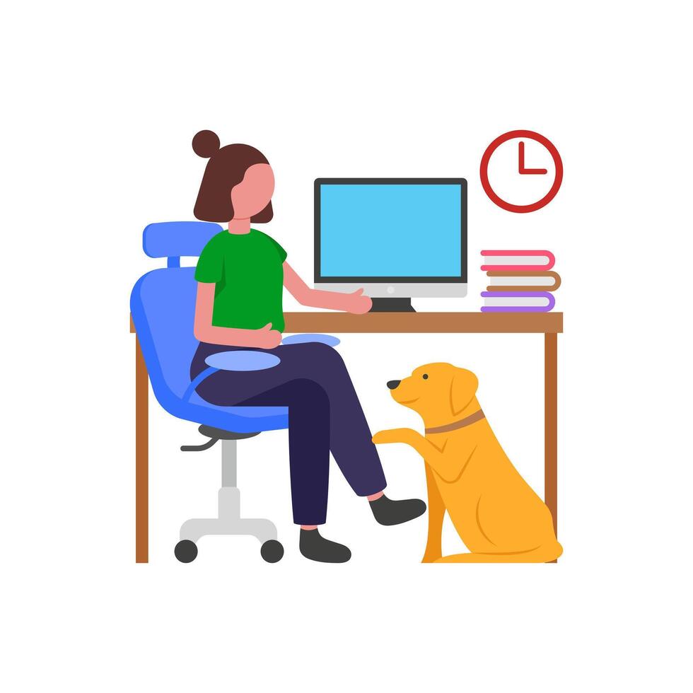 Pet Friendly Work From Home vector