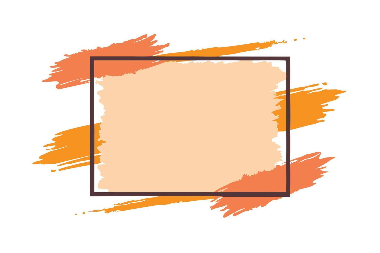 Abstract with Brush Strokes and Peach Color Infill on White Background vector