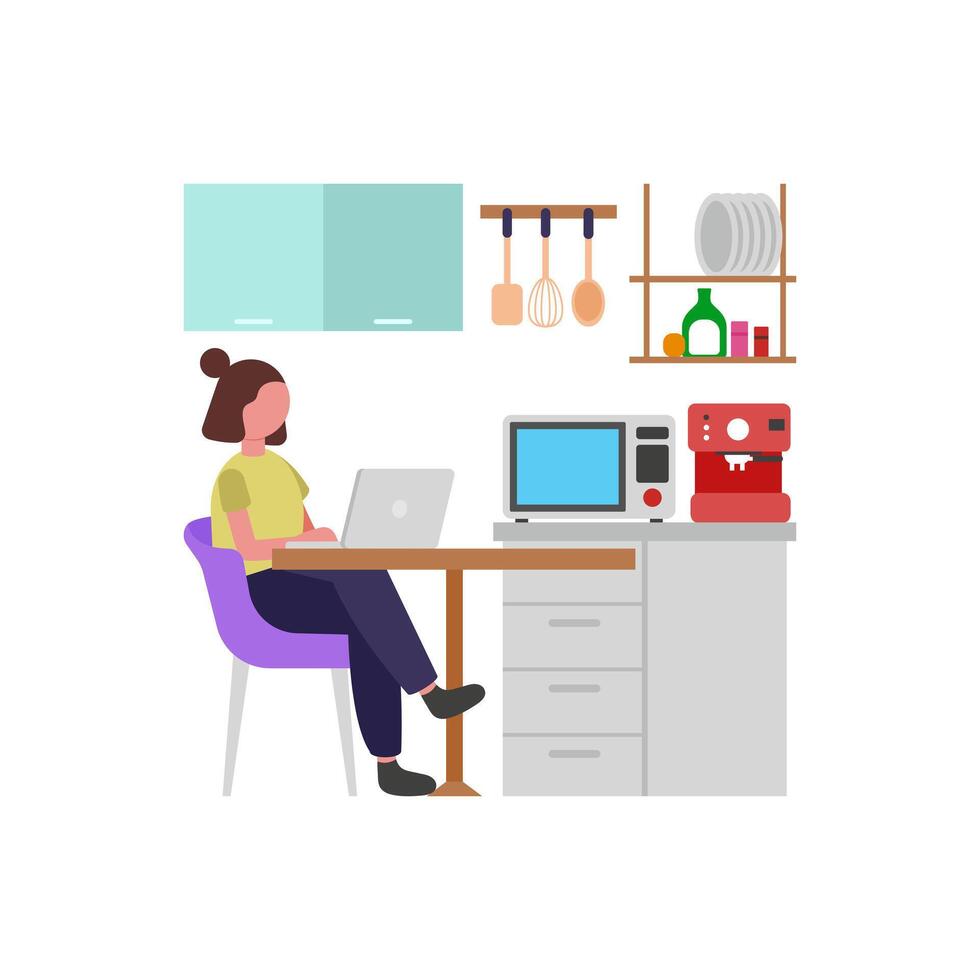 Kitchen Counter Work Session vector